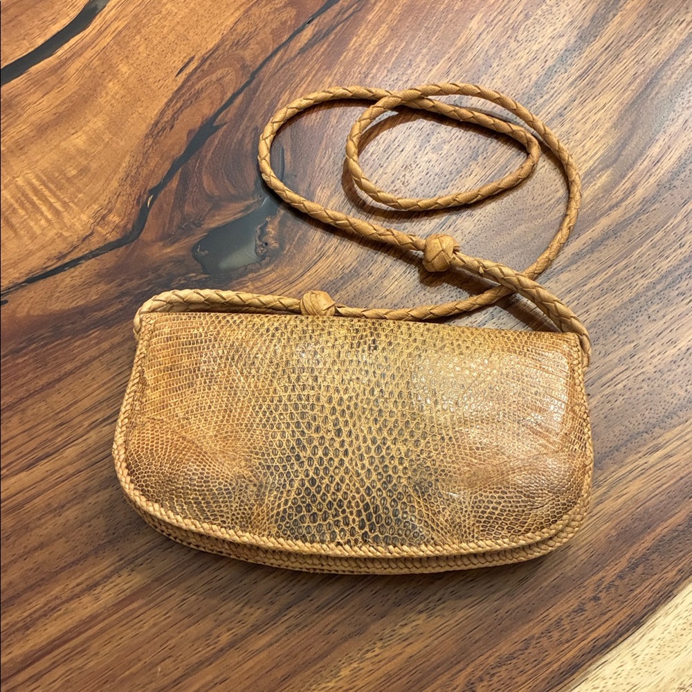 Tan Snakeskin Crossbody Bag